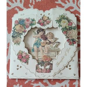 Vintage pop up valentines day card Rococo Victorian collection NEW 3D